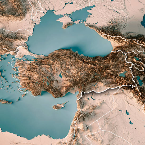 istock Turkey Country 3D Render Topographic Map Neutral 838536400