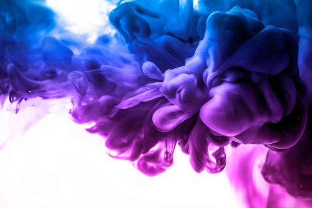 istock Acrylic colors and ink in water. Abstract frame background. Isolated on white 838537190