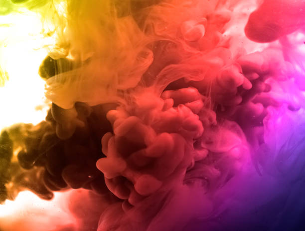 istock Acrylic colors and ink in water. Abstract frame background. Isolated on white 838538060