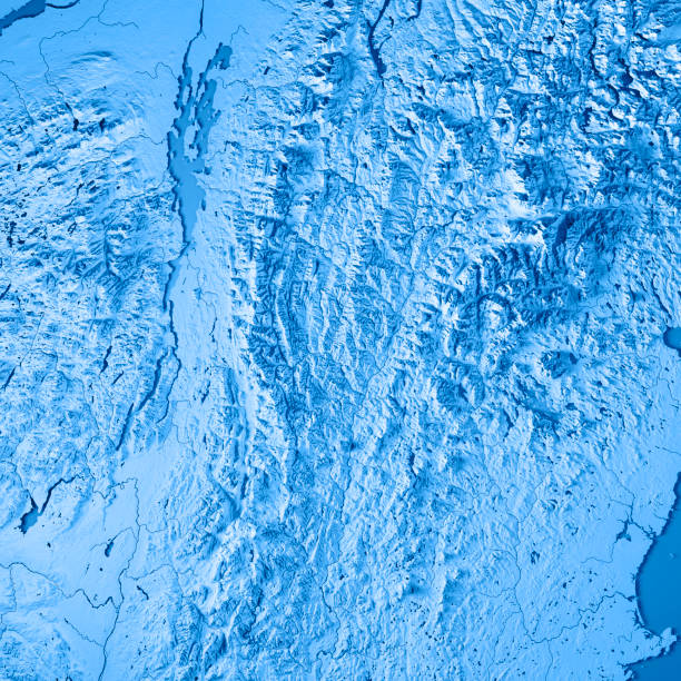 istock Vermont State USA 3D Render Topographic Map Blue 838539316