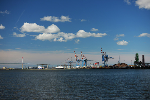 crane port of Saint-Nazaire docks cargo container