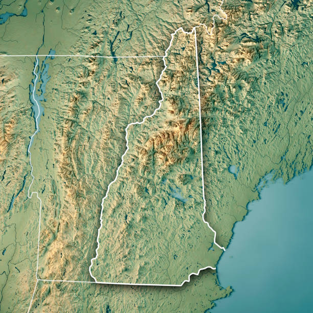 istock New Hampshire State USA 3D Render Topographic Map 838539746