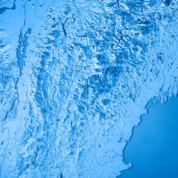 istock New Hampshire State USA 3D Render Topographic Map Blue 838540318