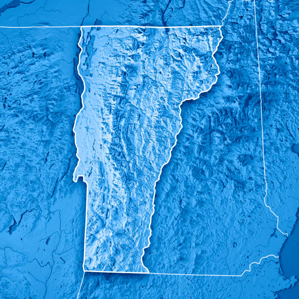 istock Vermont State USA 3D Render Topographic Map Blue 838542622