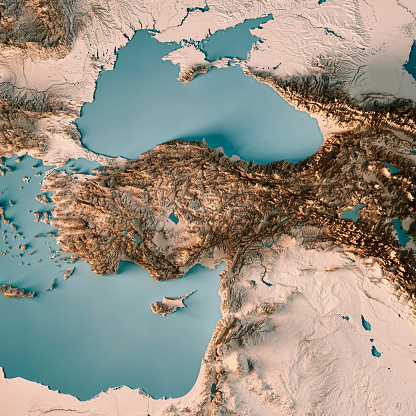 Turquía país Render 3D mapa topográfico Neutral photo