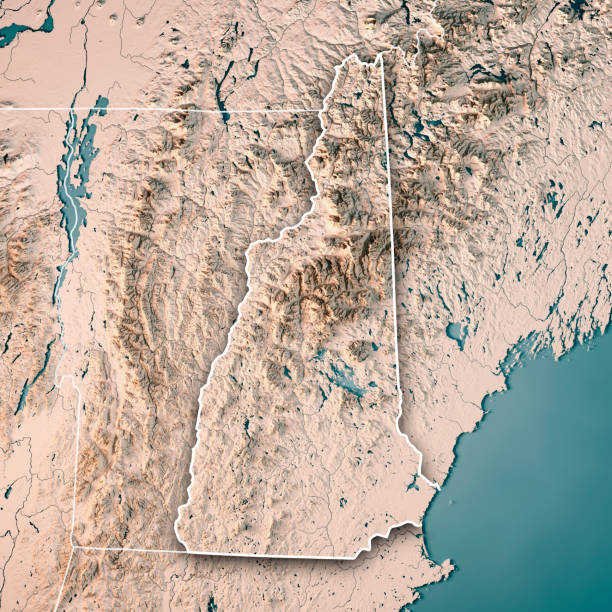 istock New Hampshire State USA 3D Render Topographic Map Neutral Border 838545148
