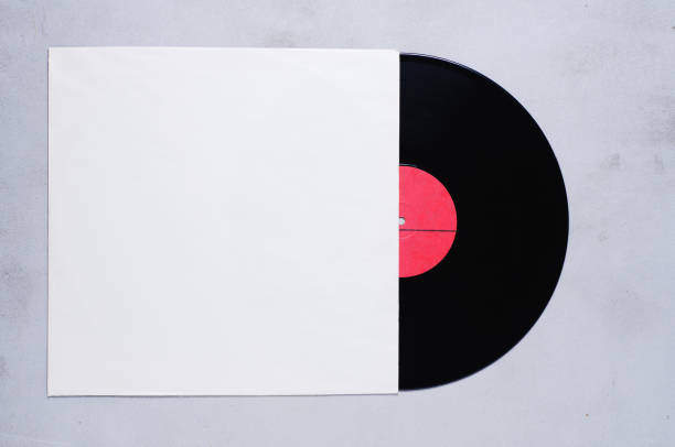 istock Vinyl record with red label in white cover 838546418