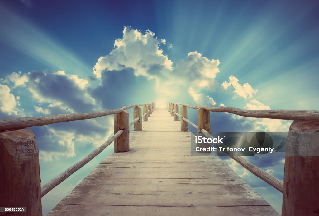 bridge to Paradise. bridge to Paradise. The concept on religions and philosophical topic. Bridge - Built Structure Stock Photo