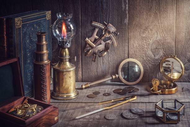 istock Exploration and nautical theme grunge background 838555238
