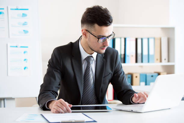 istock Businessman working in an office 838557296