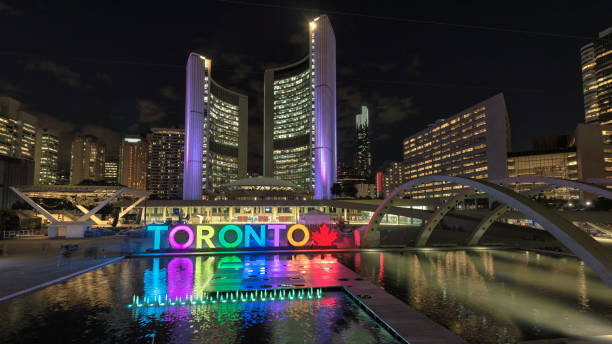 istock Toronto City Hall and Toronto Sign 838559046