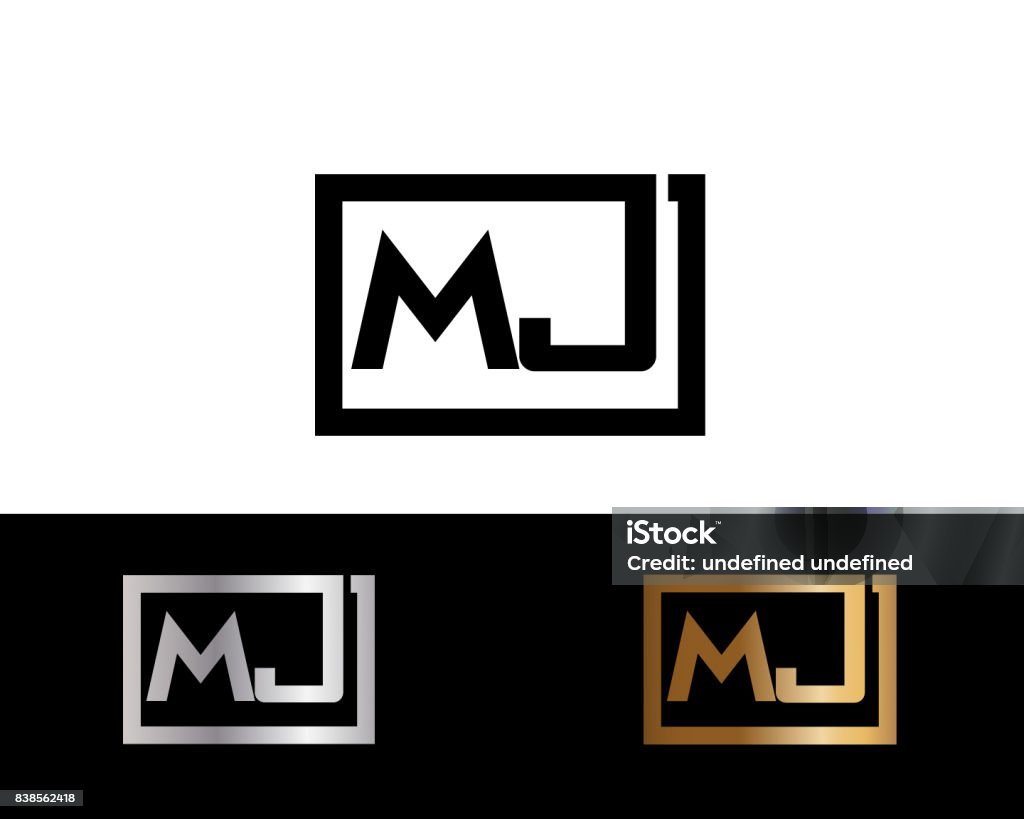Mj Inital Design Mj Initial Box Shape Designs Stock Illustration - Download Image Now ...