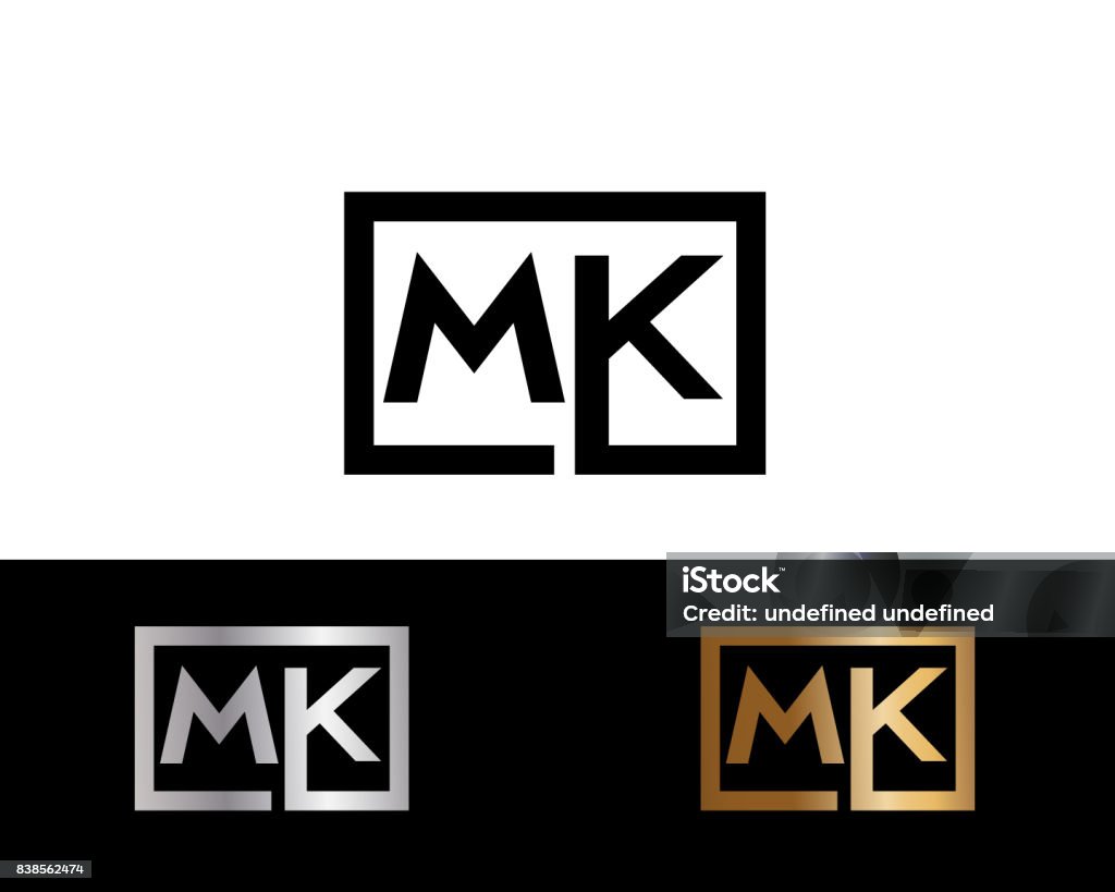 Mk Inox Design Mk Initial Box Shape Designs Stock Illustration - Download Image Now ...