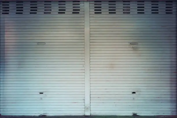 vintage metal roller shutter door