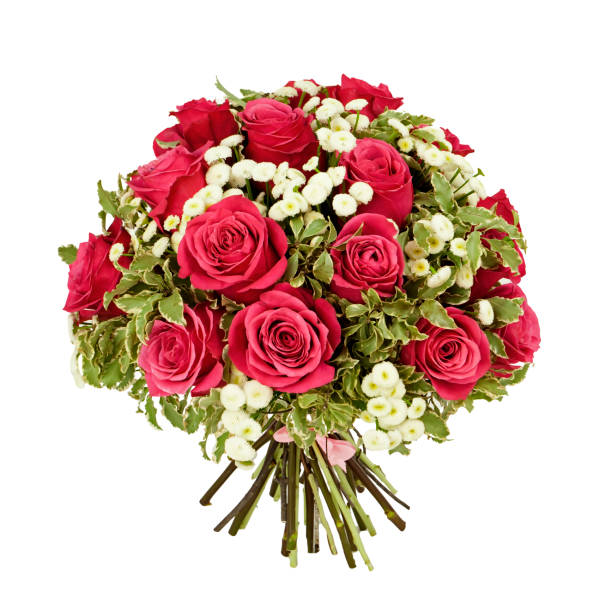 istock bouquet of pink roses isolated on white 838564990
