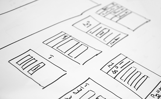 wireframe Web layout sketch paper Book, mobile and web sketch