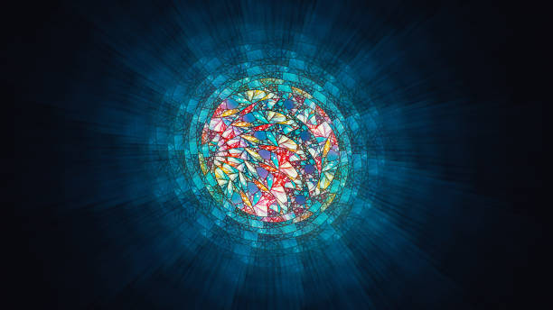 istock Colorful glowing stained glass with light 838568948