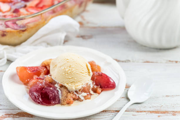 istock Homemade Nectarine Pie with Vanilla Ice Cream 838626194