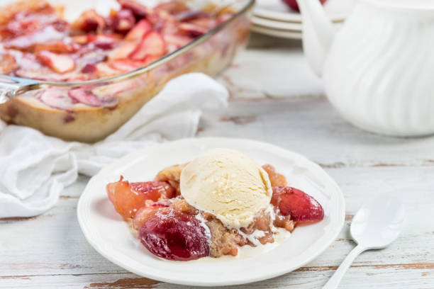 istock Homemade Nectarine Pie with Vanilla Ice Cream 838629264