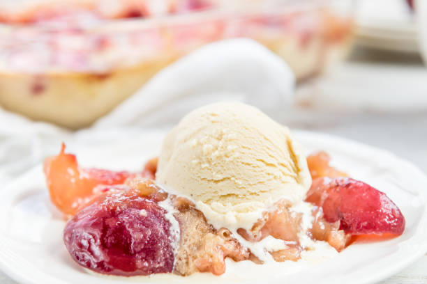 istock Homemade Nectarine Pie with Vanilla Ice Cream 838630660