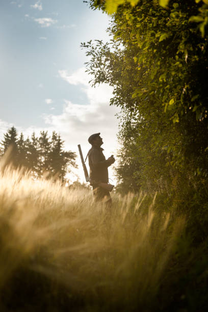 Side by side shotgun, gentleman hunting style. Shot in Norther Europe.