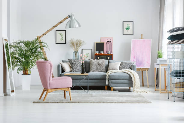 istock Designer's lamp in living room 838725208