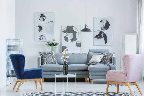 istock Pink and blue armchair 838725392