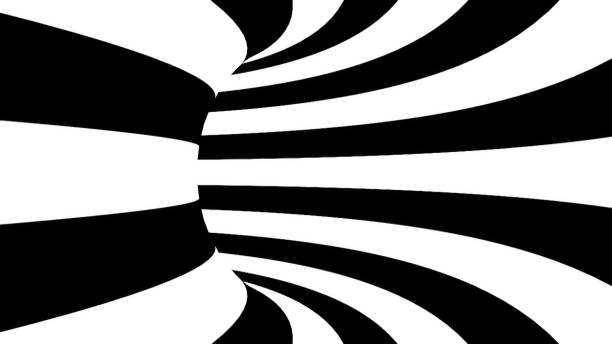 Black and white hypnotic tunnel. 3d rendered Black and white hypnotic tunnel. 3d rendered. op art stock pictures, royalty-free photos & images