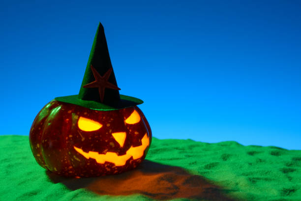 istock Terrifying Halloween pumpkin on sand 838740766