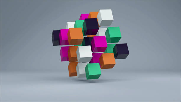 istock Abstract background with colorful cubes 838740776