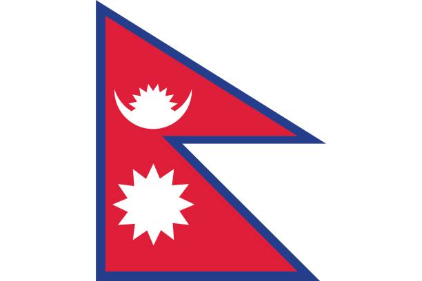 ilustraciones, imágenes clip art, dibujos animados e iconos de stock de bandera nacional de nepal - nepal