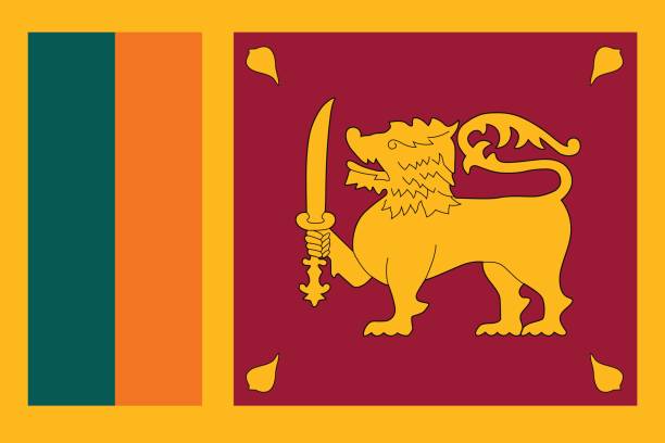 illustrazioni stock, clip art, cartoni animati e icone di tendenza di bandiera nazionale dello sri lanka - lanka
