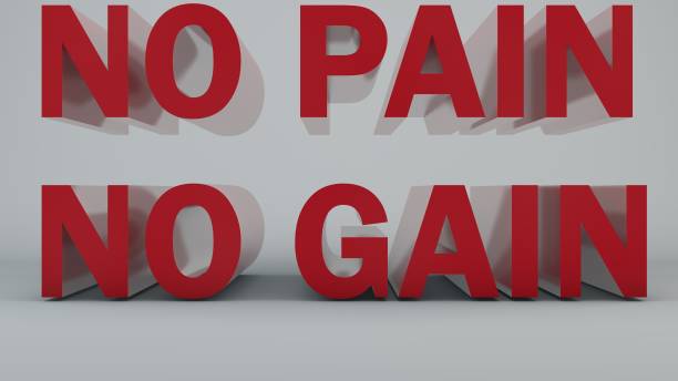 istock No pain no gain - text. Digital background 838770420