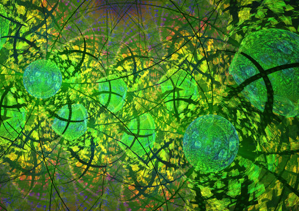 Futuristic green fractal background