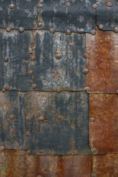 istock The old iron wall of a building 838801738