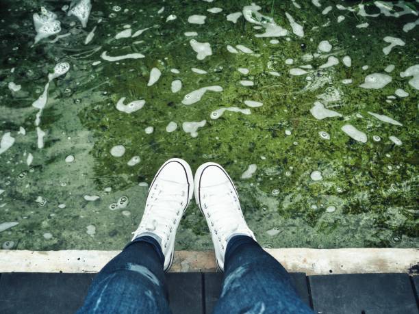 istock Selfie of sneakers with water 838814412