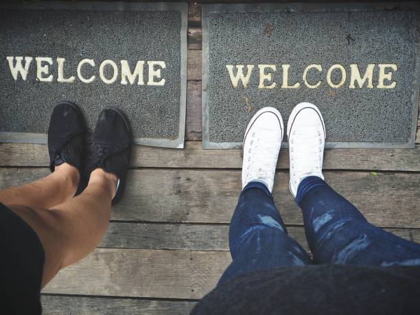 istock Friend sneakers with doormat 838814602