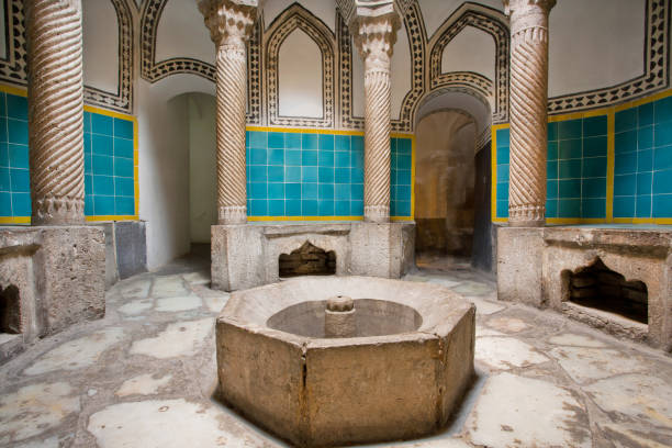 istock Hamam bath room in traditional oriental style with tiles and columns 838814830