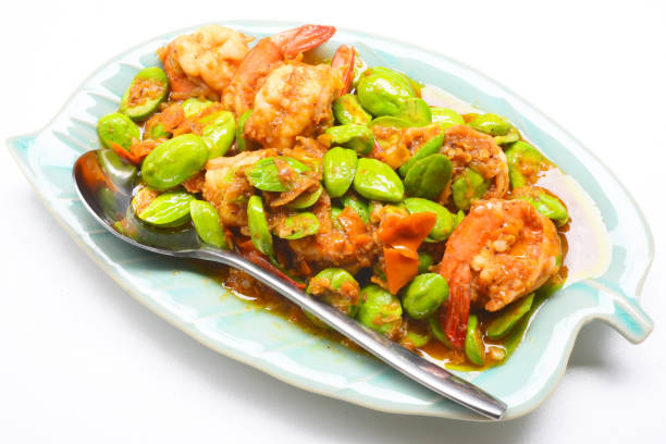 istock Stir-fried Stink Bean with Prawn, Asian Food 838816280