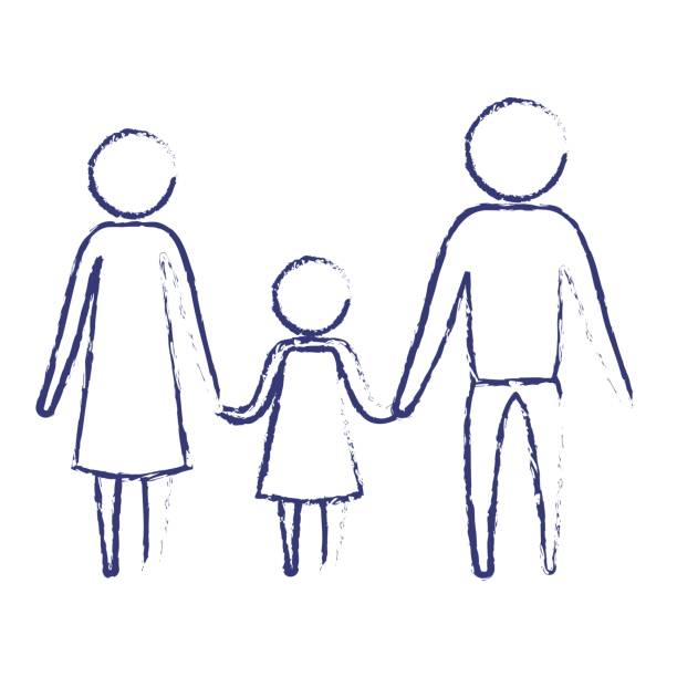 istock blurred blue silhouette of pictogram parents with a girl holding hands 838822708