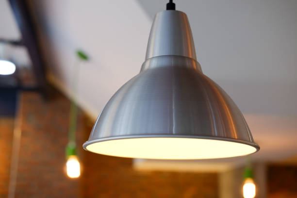 istock Ceiling lamp decor home or shop bright in orange light 838826644