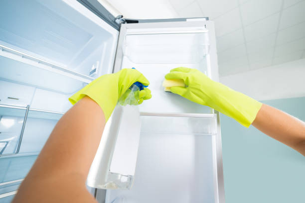 istock Woman Hand Cleaning The Empty Refrigerator 838838596