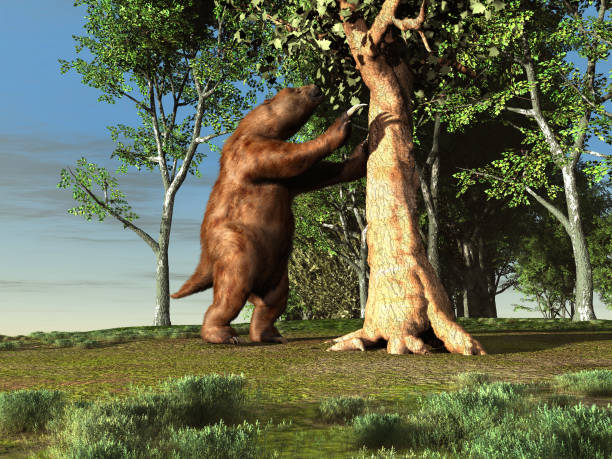 3d illustration of a giant sloth stock photo