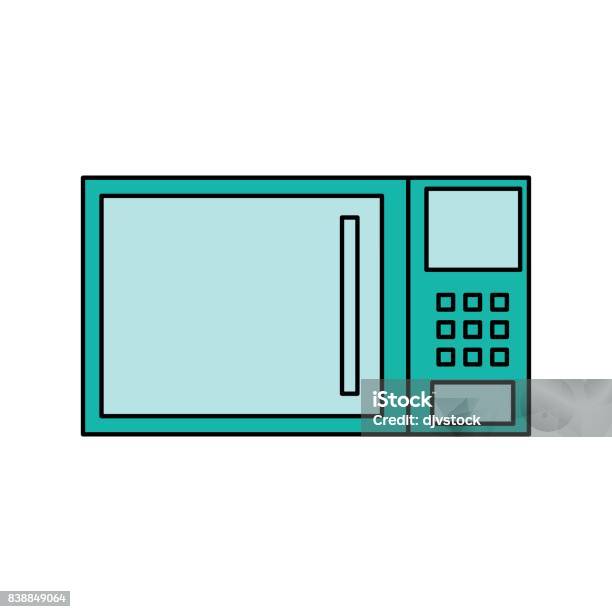 Microwave Kitchen Appliance Stock Illustration - Download Image Now - Appliance, Blue, CPU