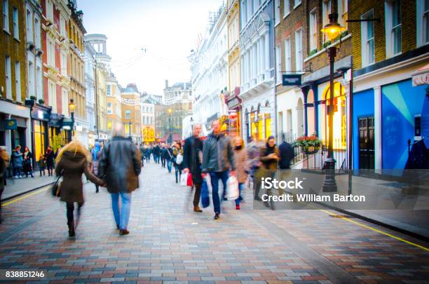 High Street Shoppers Stock Photo - Download Image Now - City Street, UK, Shopping