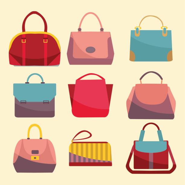 Fashion Bags set icon. vector art illustration
