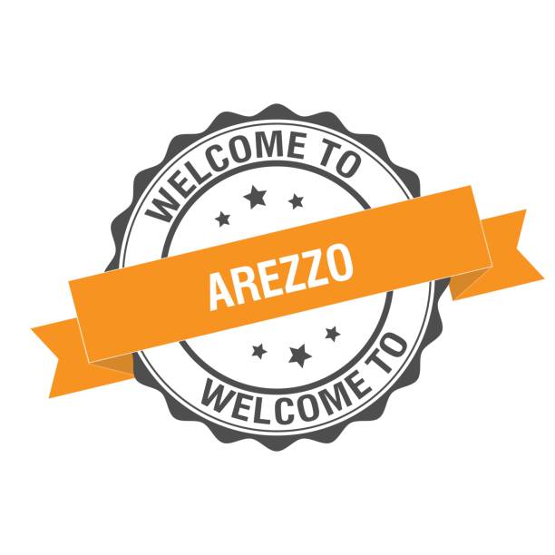 Welcome to Arezzo stamp illustration Welcome to Arezzo stamp illustration design arezzo stock illustrations