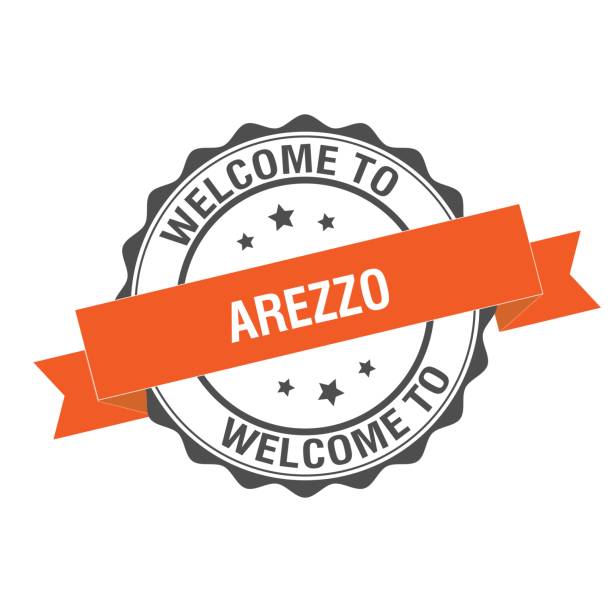 Welcome to Arezzo stamp illustration Welcome to Arezzo stamp illustration design arezzo stock illustrations