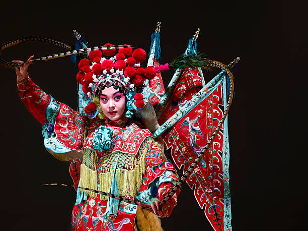 Chinese opera character (Mu Gui Ying)  chinese opera makeup stock pictures, royalty-free photos & images