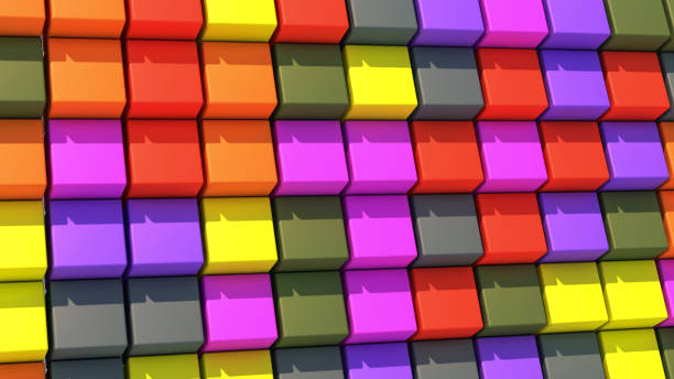 istock 3d rendering. Abstract background with cubes of different colors 838902672